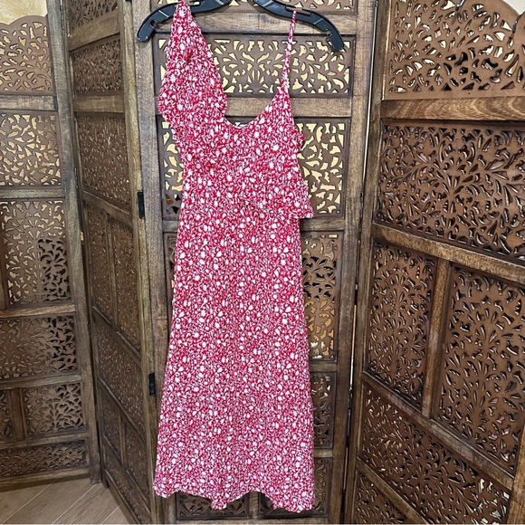 Club Monaco Red‎ White Ruffle Sleeve Dress 00 - Picture 3 of 5